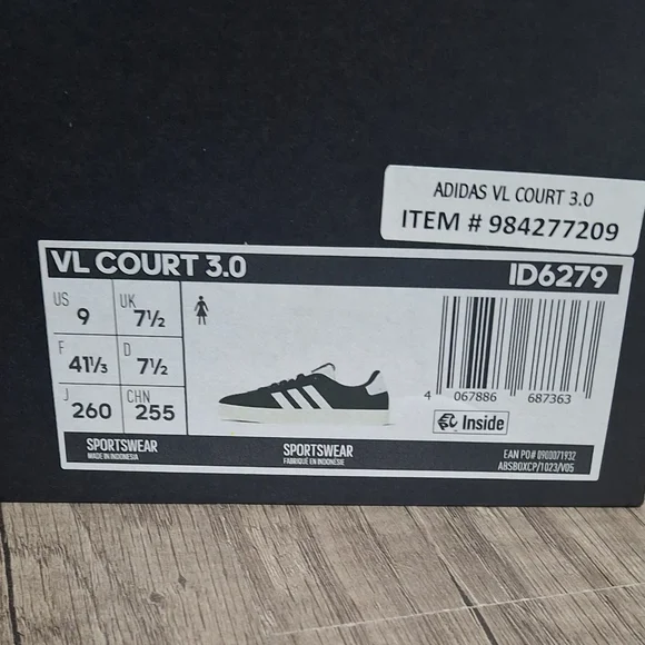 adidas Men's Black and White Striped Sneakers - Picture 6 of 6